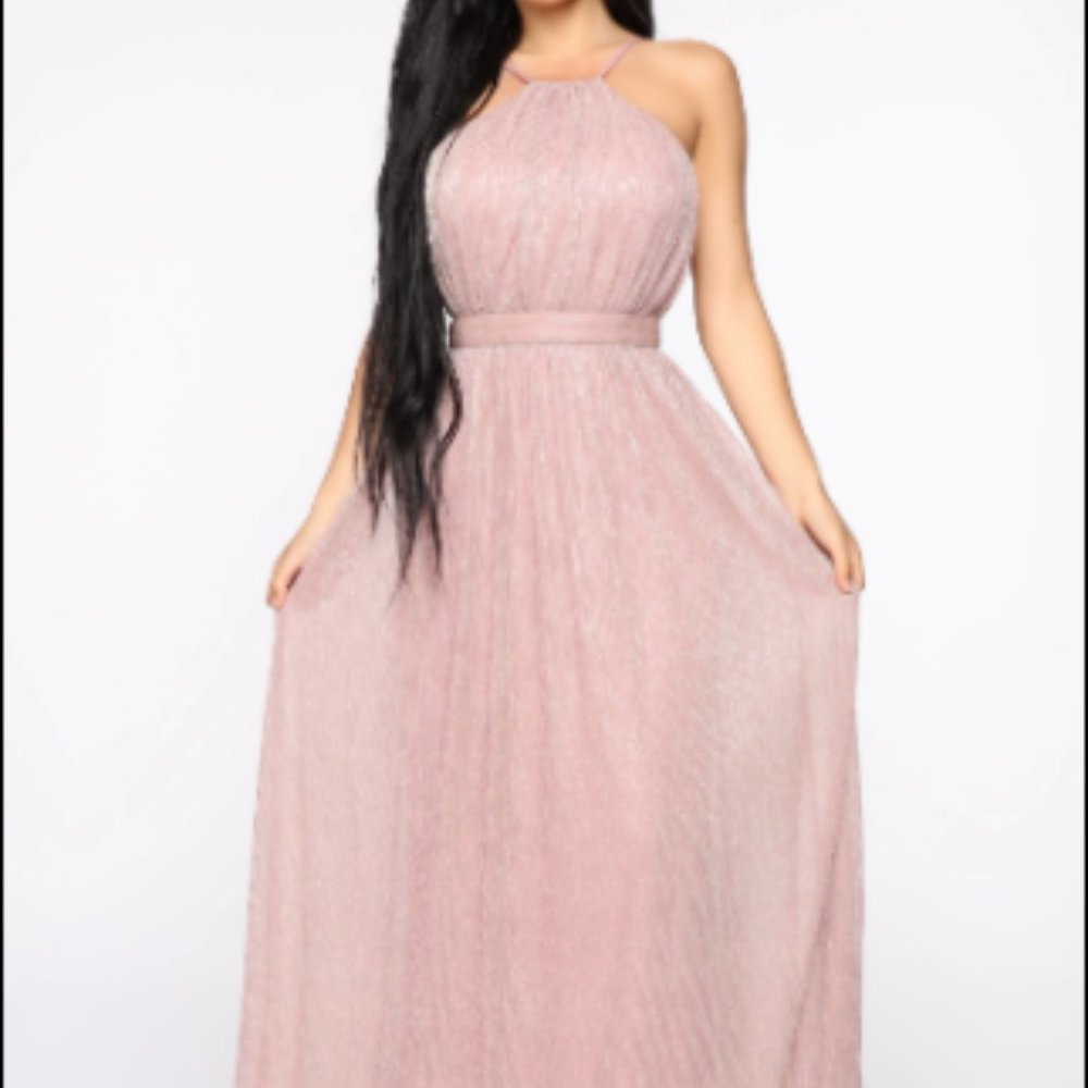 Fashion Nova Classy Night Out Pink Maxi Dress XS